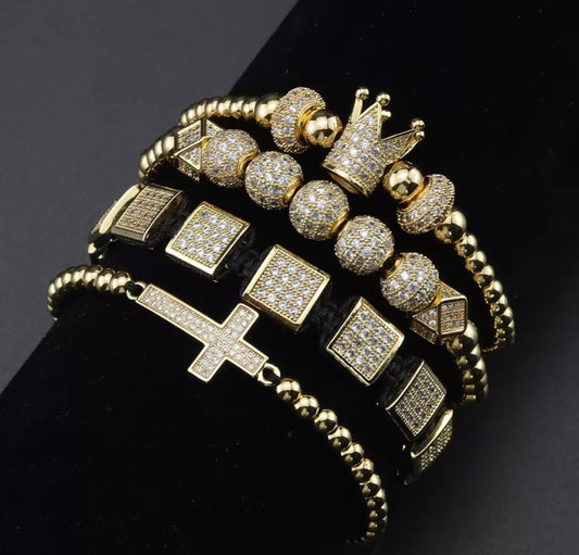 Luxury Cross & Crown Bracelet