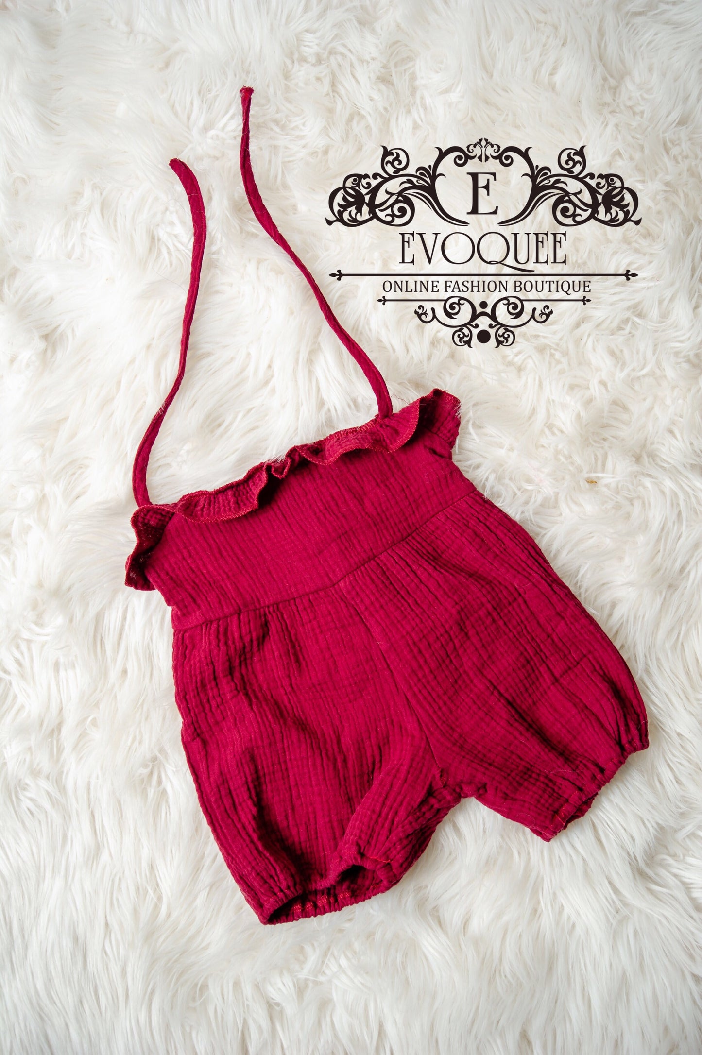 Burgundy Ruffled Spring Onesie