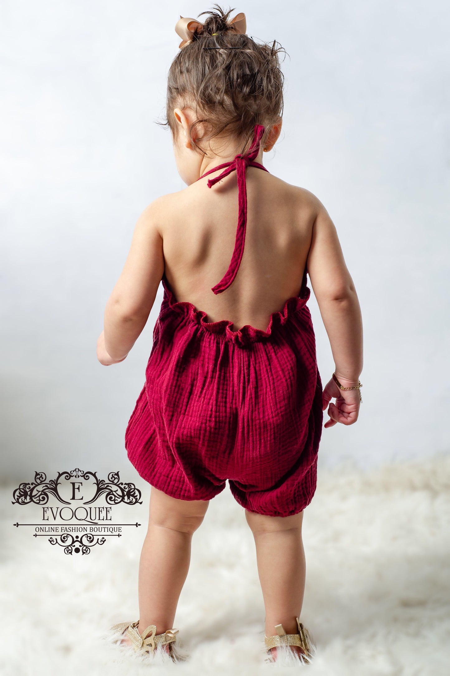 Burgundy Ruffled Spring Onesie