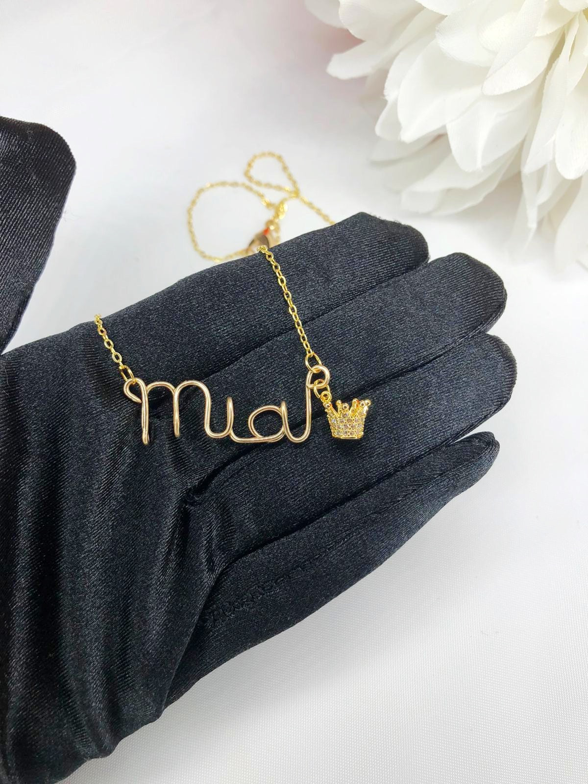 Custom Crown Name Necklace