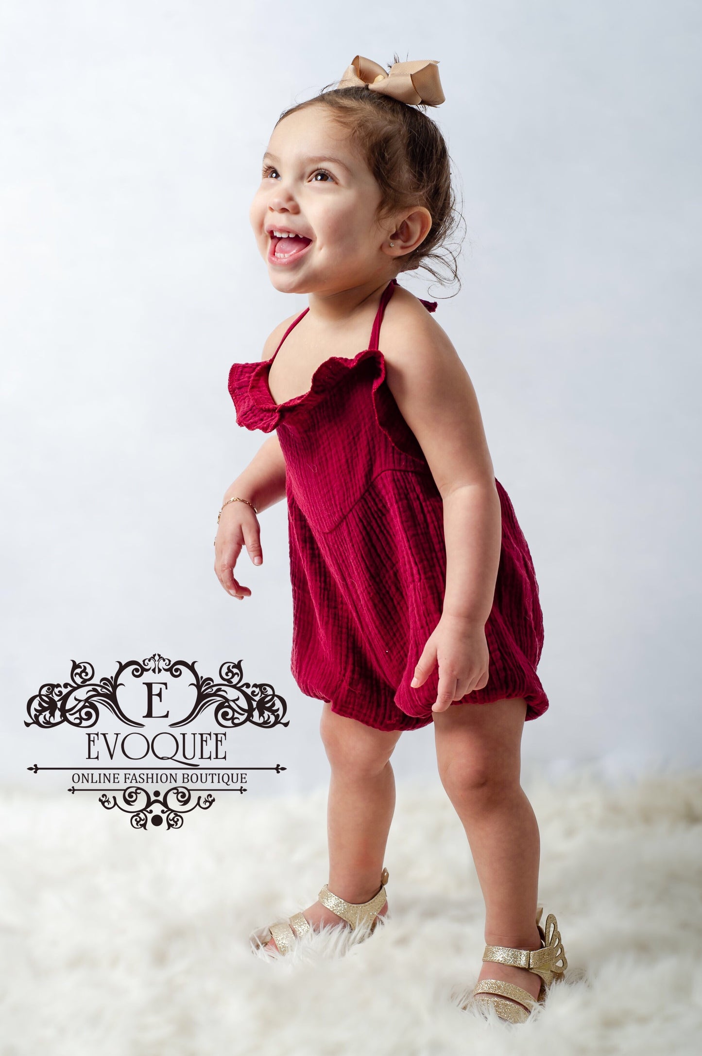 Burgundy Ruffled Spring Onesie