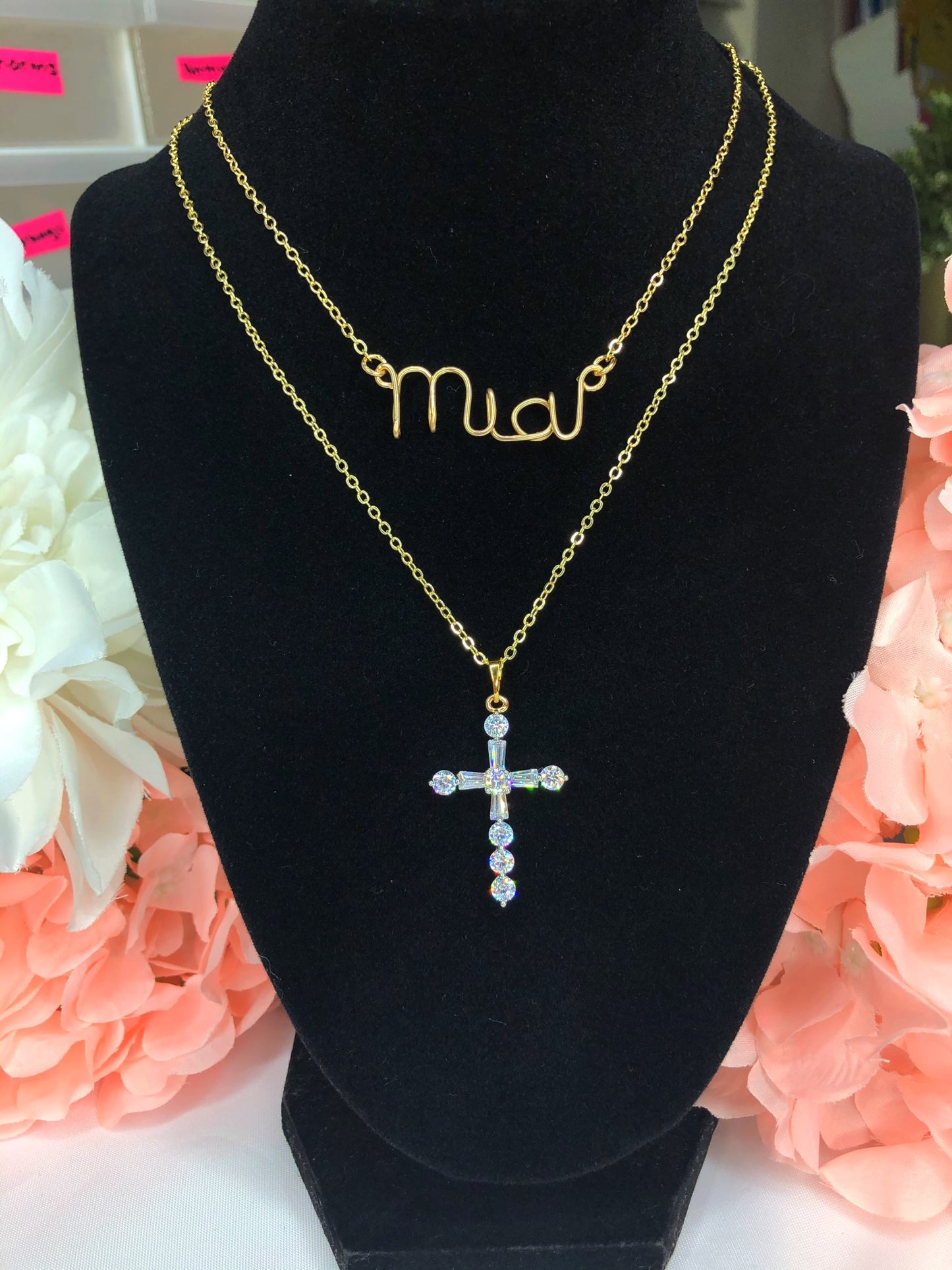 Custom Name & Glamorous Cross Layered Set